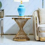 Minimalist Stainless Steel Marble Side Tables For Couch