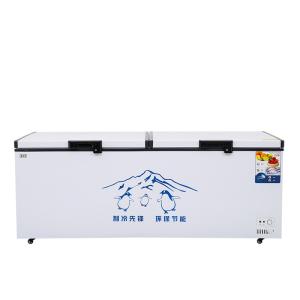 China 2m commercial seafood island horizontal plate display deep freezer for supermarket on sale
