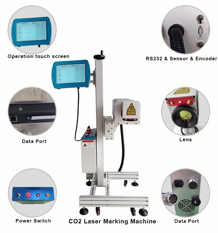 Leadjet 40W Co2 Laser Coding Machine For PET Water Bottles CE ISO Certificate