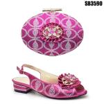 New OEM Ladies fashion Italian shoes matching bag set African women party shoe