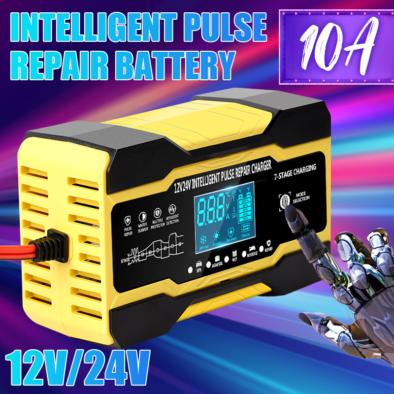 600W Intelligent Pulse Repair Battery Charger 12V 24V For Motorcycle