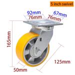 420kg Plate Aluminum 5 Inch Heavy Duty Caster Wheels With Brakes