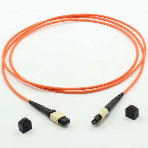 Quality Multimode 1300nm 2m Fiber Optic Patch Cord MPO Female 24 Core wholesale