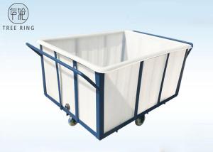 Quality White 1000kg Rotational Poly Box Truck , Heavy Duty Wheelie Poly Laundry Carts wholesale