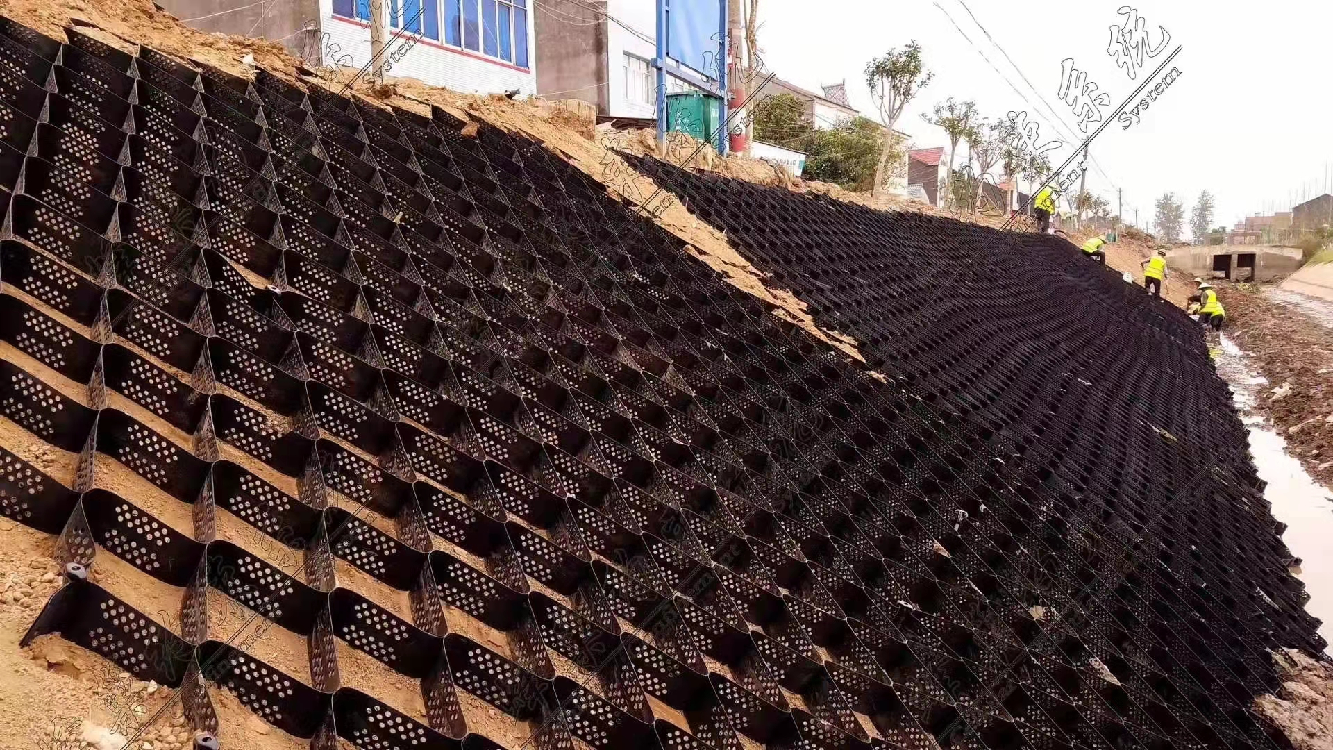 White Plastic HDPE Geocell for Slope Protection and Stable Parking Lot Load Support