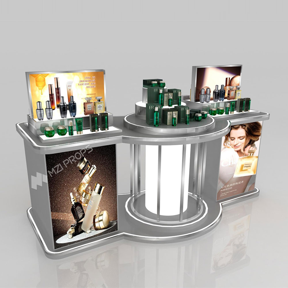 GDR06-CMM01 Beauty Display Stand with Compartmentalized Display Space and Luxurious Style for Mall Promotion Area