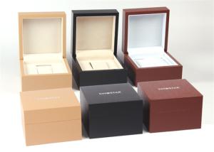 Quality Colorful Wooden Ladies Watch Box , Custom LOGO Printing Personalized Watch Case wholesale