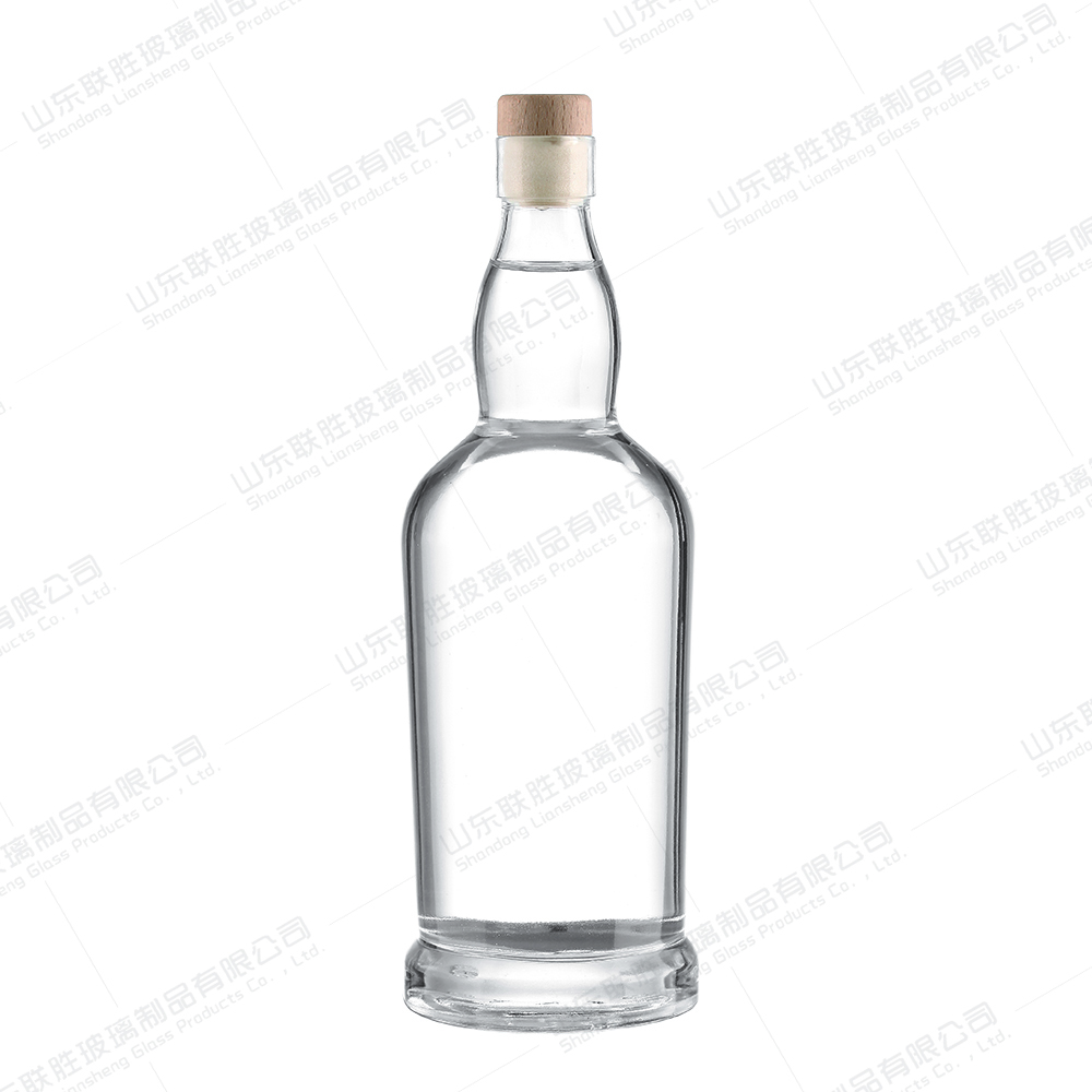 1000ml OEM ODM Clear Glass Tequila Liquor Wine Gin Whisky Vodka Bottle With Cork Lid