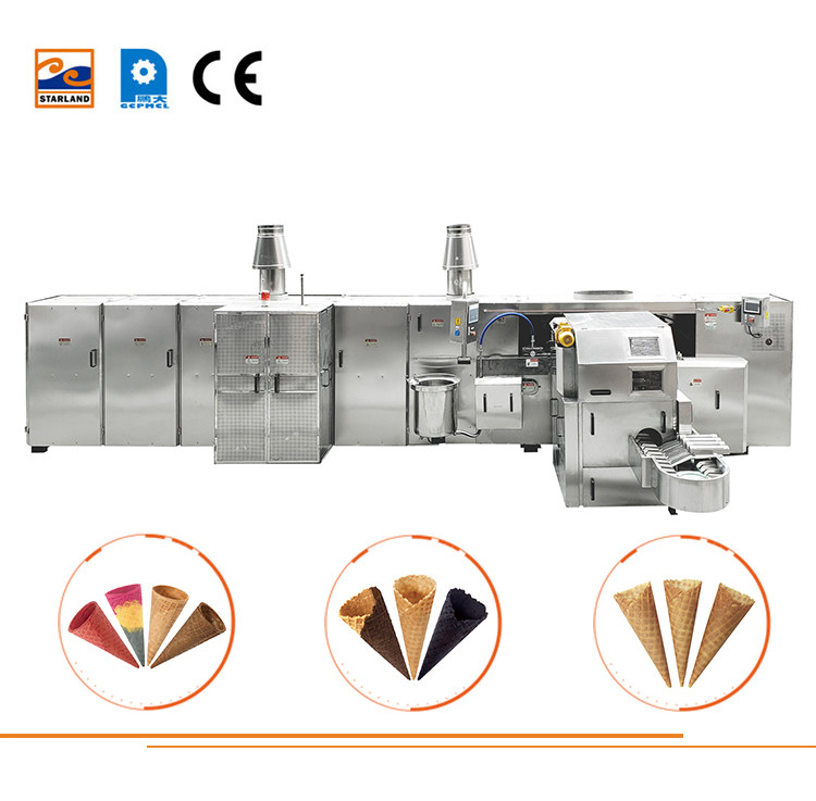 Automatic Waffle Cone Production Line,61 Cast Iron Baking Templates, Stainless Steel Material.