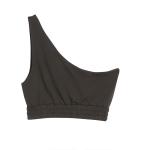 Factory Cotton Spandex Sexy Custom Logo One Shoulder Top Knitted Sleeveless Tank