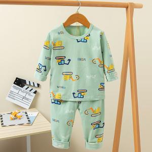 Quality Autumn Children printed pyjama set Full Flower Long Pyjamas Set wholesale