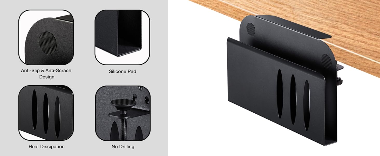 Clamp-On Desk Shelf Standing Desk Drawer with Storage Drawers No Drilling Attachment