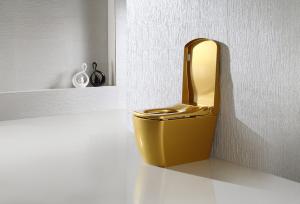 Quality Gold Color Smart One Piece Toilet 220V / 110V Intelligent remote control automatic toilet wholesale