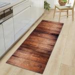 Wood Grain Absorbent Door Mat 40*120cm 60*180cm Bedroom Floor Carpets