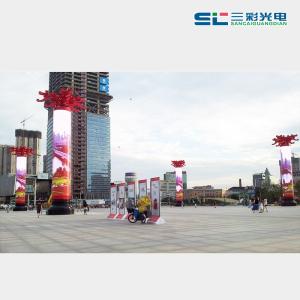 Quality SMD P10 Flexible Cylindrical LED Display Slim And Light Weight For Outdoor Advertising wholesale