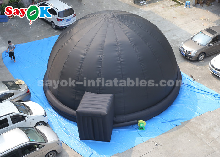 Black Inflatable Projection Dome Tent With PVC Floor Mat For School Teaching