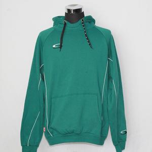 Quality Green Hooded Sweatshirt Jacket 65% Polyester 35% Cotton Brand Logo On The Left Chest wholesale