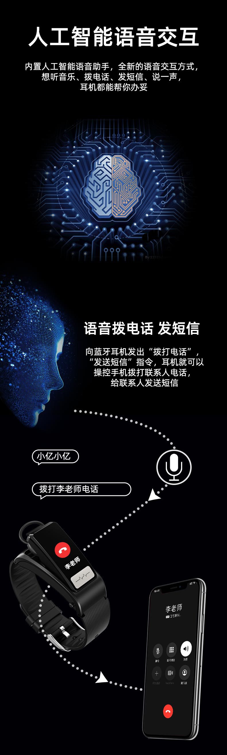 Healthy Waterproof Sports Smartwatch earbuds 2 in 1 X5 Wrist Smart Bracelet ECG PPG