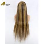 Kinky Straight Customized Human Hair Wigs Brown Breathable