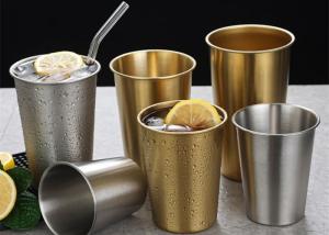 Quality Golden 304 Stainless Steel Cup 8.2/9.3cm SGS/ISO9005 Certification wholesale