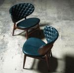 Elegantly Dining Solid Wood Chairs / Wood And Fabric Dining Chairs