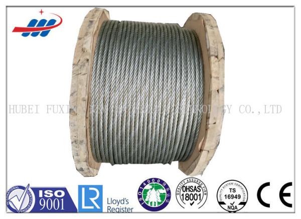 Strong Galvanized Steel Wire Rope , Aircraft Grade Wire Rope Anti Rotation For