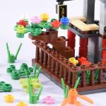 136pcs colorful city architecture model street store plant house inn building