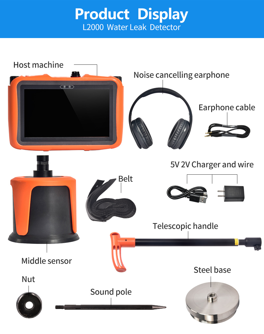 Pqwt Water Detection System Acoustic Leak Detection Water Leak Detector