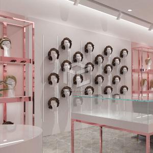 Quality ODM Interior Designed Modern Wig Display Case 8mm Tempered Glass wholesale