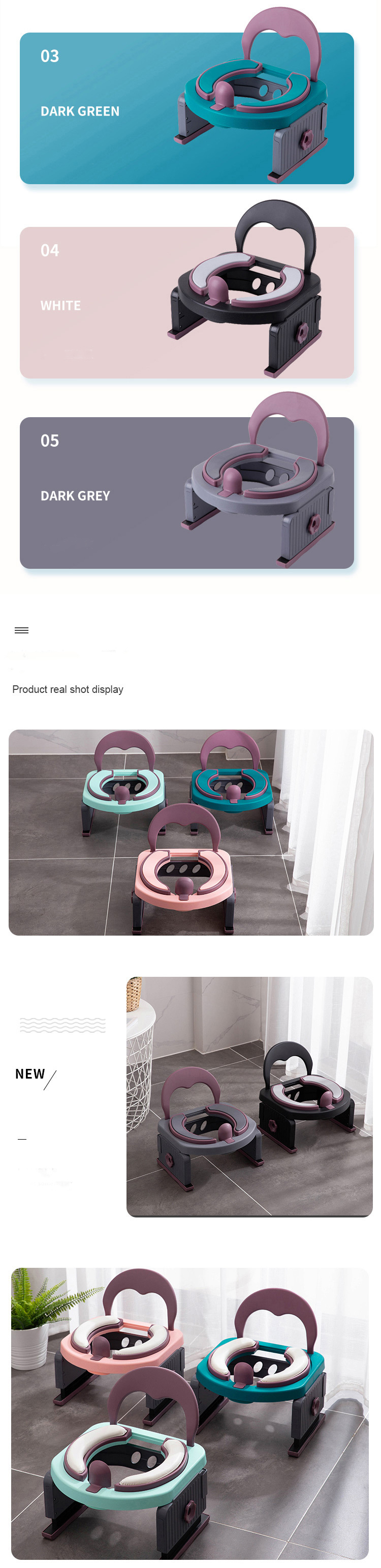 Ocean Blue Oriental Cherry Baby Potty Seat with Customized Logo