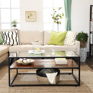 Quality Industrial Coffee Table, Glass Top Coffee Table, Living Room Coffee Table, Rustic Coffee Table, LCT30BX wholesale