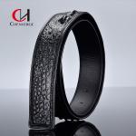 100cm Length Men's Leather Belt Without Lead Authentic Splicing Alligator Bone