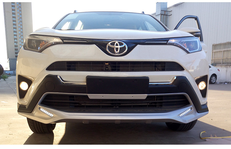 TOYOTA 2016 RAV4 Plastic Front Car Bumper Guard With LED Light And Rear Guard