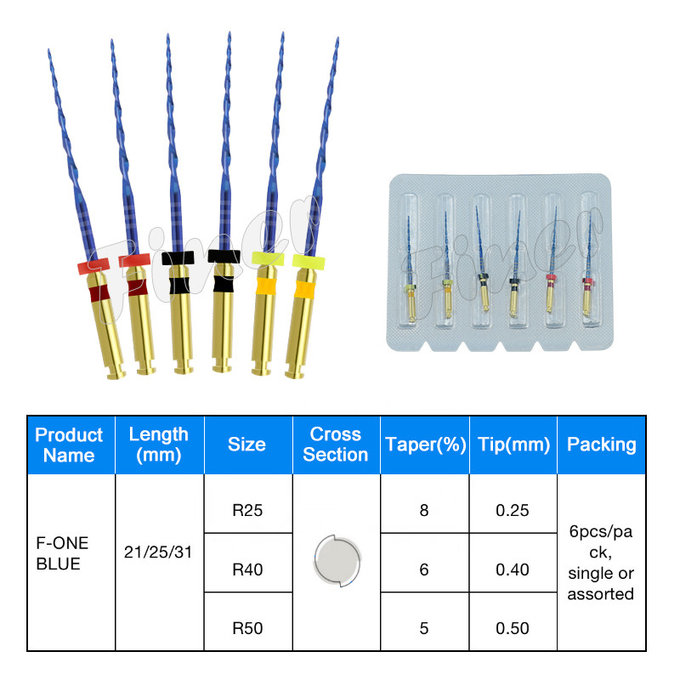 Heat Activated Dental Rotary Files Dental Endodontic Nickel Titanium Blue File