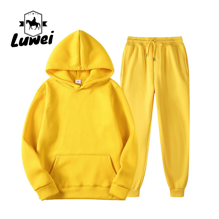 Custom Felpe Con Cappuccio Bluzy Bulk Premium Blank Oversized Cut And Sew Heavy Sweatpants And Hoodie Set