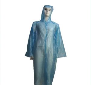Quality Transparent Mens Disposable Plastic Raincoat With Hood / Collar Comfortable wholesale