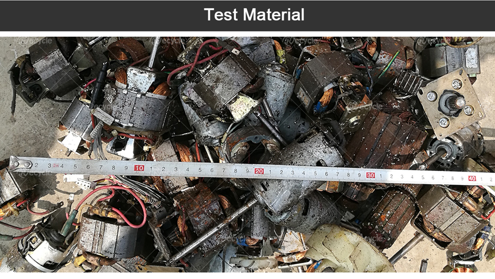 9000 kg High Separation Rate Scrap Electric Motor Copper Recycling Machine Stator Shredding Equipment