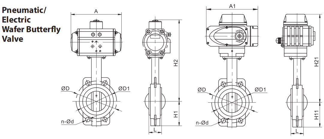 Pneumatic Actuator Butterfly Valve With Limit Switch Solenoid Valve