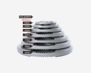 Quality 1.25kg 2.5kg 5kg 7.5lkg 10kg 15kg 20kg dia28m high standard weight plate with three handle wholesale