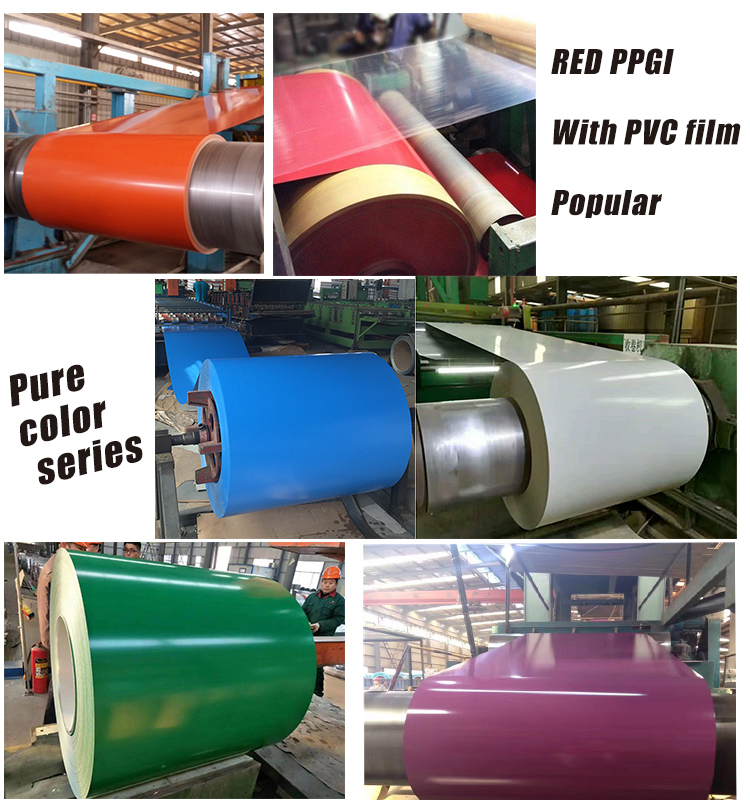 600-1250mm Width Customized PPGI Color Coated Steel Coil 0.4mm Prepainted Galvanized Steel PPGI Coil with Z30-Z40 Coating