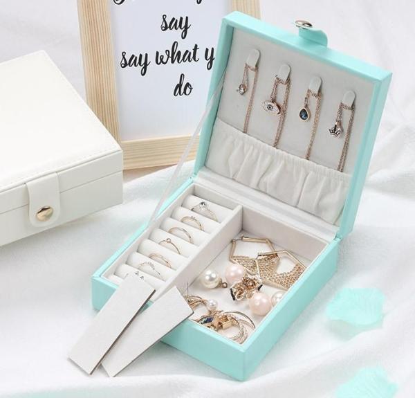 Square Custom Printed Display Boxes For Luxury PU Leather Jewelry Set Arts And