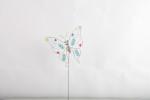 Hollow Out Colorful Metal Butterfly Outdoor Garden Decorations with Glass Beads