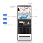 Movable Digital Indoor Poster Versatile , 32 43 49 55 65 Inch LCD Advertising