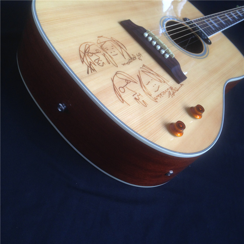 Hot sale Acoustic Guitar Natural Guitar Acoustic with One Piece of body 20 scale Chinese guitar shop free shipping