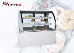 White Colour Arc Shape Bakery Pastry Display Chiller Slide Door Cabinet