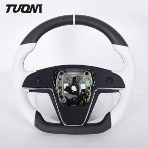 Quality 2022 LED Display Car Flat Bottom Steering Wheel Tesla Model 3 Carbon Fiber wholesale