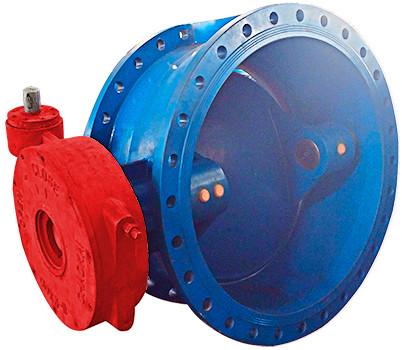 Cheap DN1000 Metal Double Eccentric Butterfly Valve / Cast Iron Butterfly Valve Electromotion Power for sale