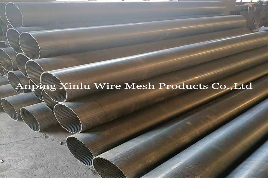 Non Clogging Johnson Wrapped Wire Welded Screen Pipes Continuous V Shaped Slot