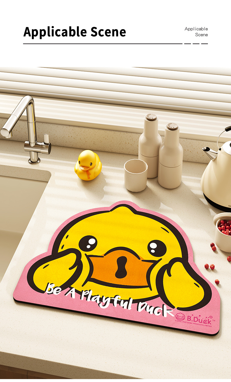 Customizable Cute Cartoon Pattern Kitchen Dish Drying Super Drainage Mat Make It Your Own