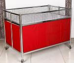 Foldable Moving Supermarket Promotion Table / Durable Metal Shelf Cart With